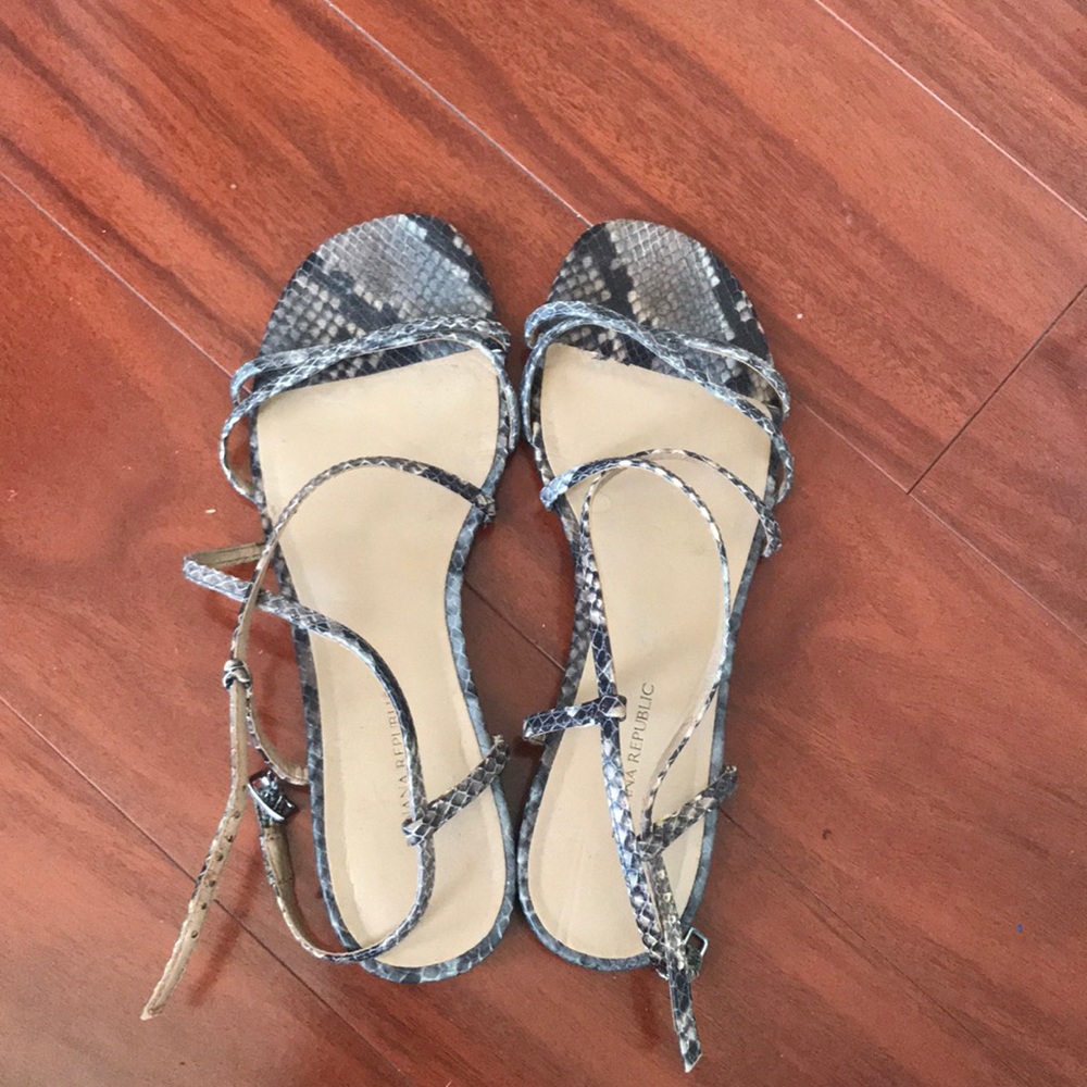 Snakeskin print strappy sandals